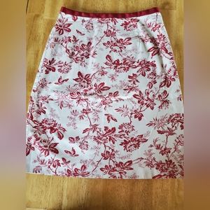 Eddie Bauer Vintage, Scarlet, and Cream, Floral Skirt Size 0.